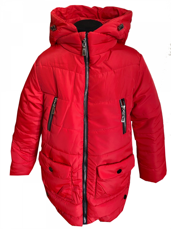 Куртка зимова 20004 для дівчинки червоного кольору