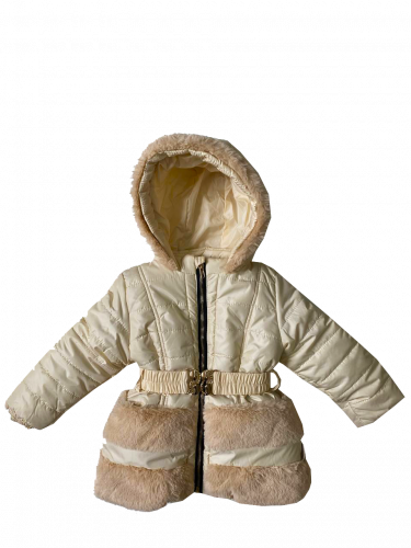 Куртка зимняя 20017 бежевого цвета