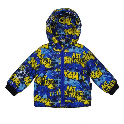 Курточка 22390 синяя с принтом