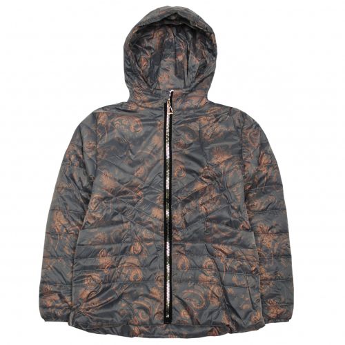 Куртка 22603 серая с принтом