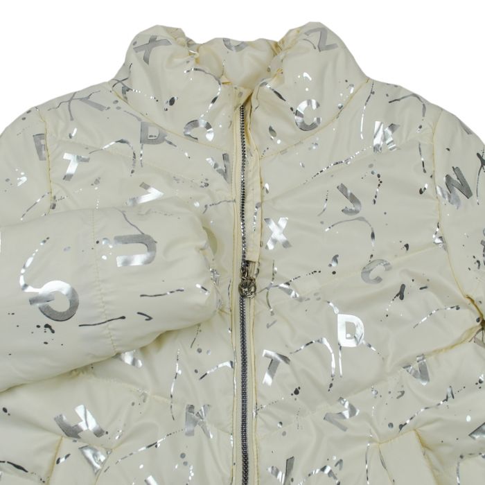 Куртка 22731 молочна з принтом