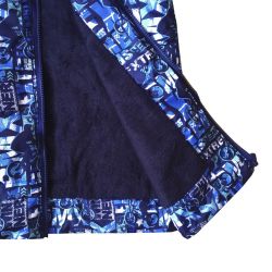 Куртка демисезонная на мальчика 22811 синяя с принтом