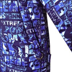 Куртка демисезонная на мальчика 22811 синяя с принтом