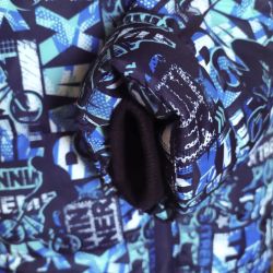 Куртка демисезонная на мальчика 22811 синяя с принтом