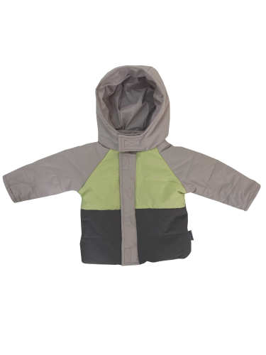 Куртка демисезонная 22937 серая с цветными вставками