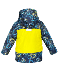 Куртка зимняя 20485 синяя с цветным принтом