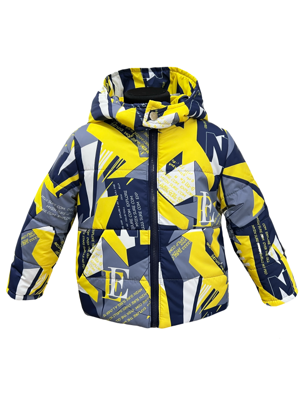 Куртка зимняя 20557 желто-серая