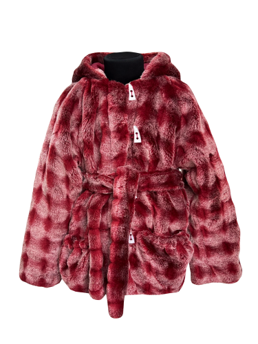 Шуба 604 бордового цвета