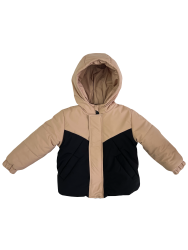 Куртка зимняя 20566 бежево-черная