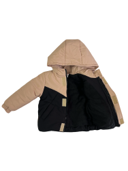 Куртка зимняя 20566 бежево-черная