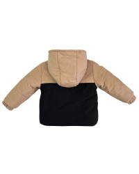 Куртка зимняя 20566 бежево-черная