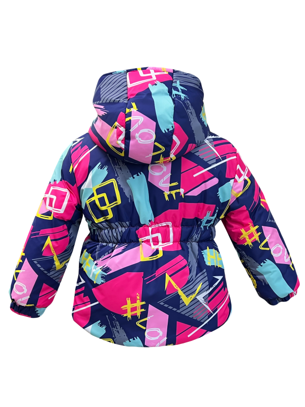 Куртка зимняя 20463 розовая с принтом