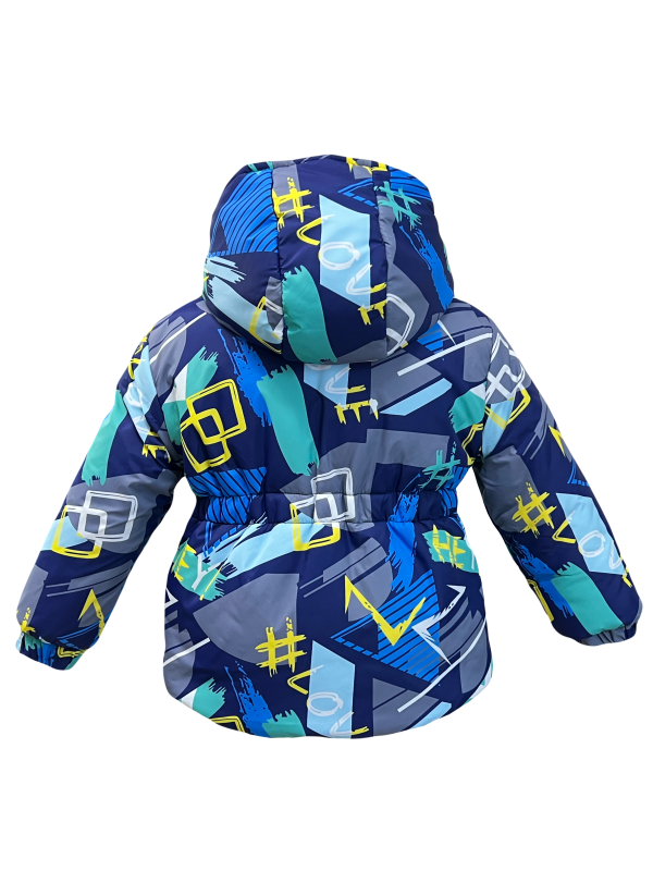 Куртка зимняя 20463 синяя с принтом