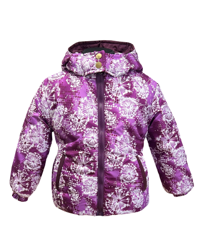 Куртка зимняя 20463 бордовая с принтом