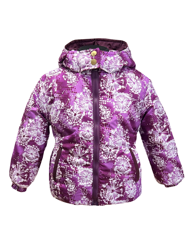 Куртка зимняя 20463 бордовая с принтом