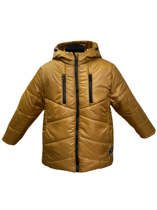 Куртка зимняя 20546 горчичного цвета