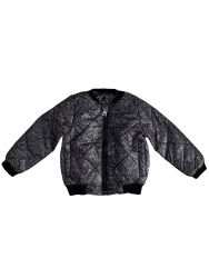 Бомбер 22406 темно-серый с принтом