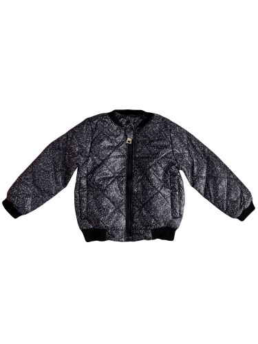 Бомбер 22406 темно-серый с принтом